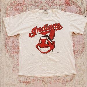 Vintage Men’s Graphic T-Shirt with Red and White Design “Indians”